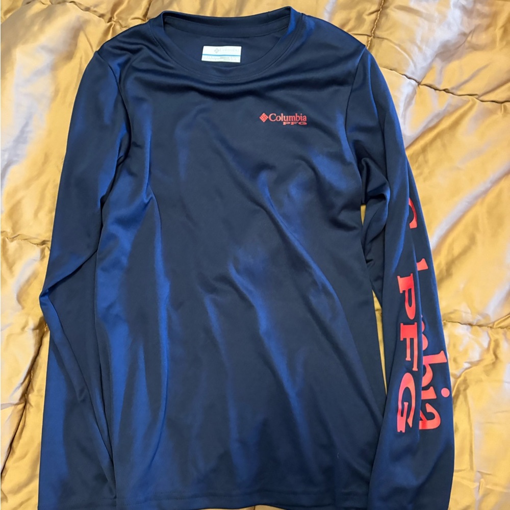 Columbia Blue Performance Shirt with Red Logo